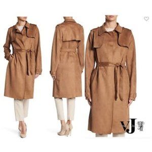 BLVD Faux Suede Trench Coat, Size Small